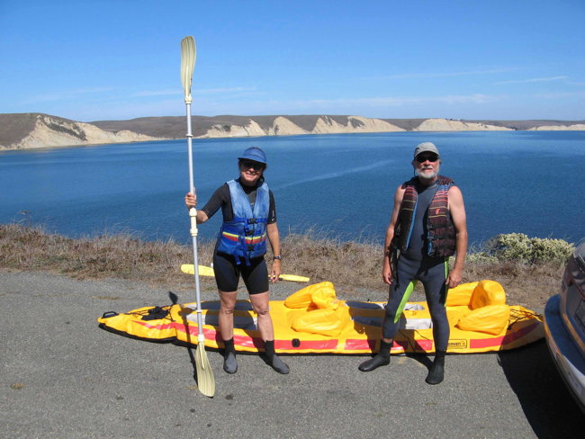 Janet and David Carle, after kayaking across Drake's Bay