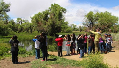 Third-graders birding in the COSA