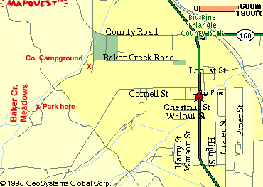 Map to Baker Creek Meadows